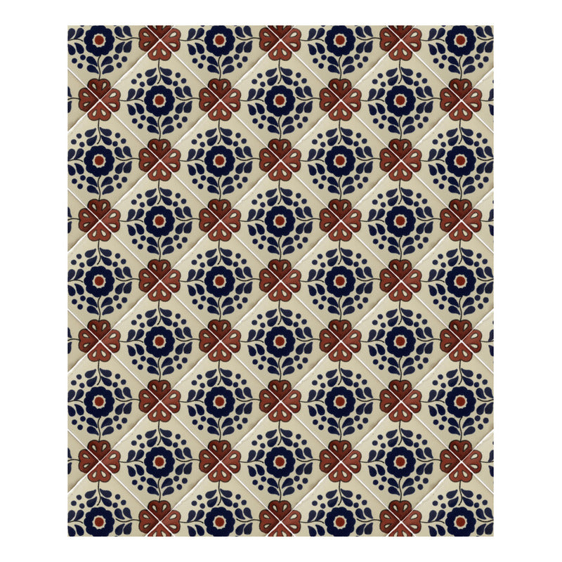 Azulejo 10.5cm Artesanal Tipo Talavera Liso 90pz #acln-33