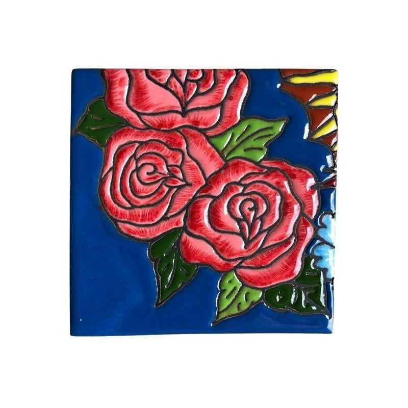 Mural 12pz Azulejo Artesanal Tipo Talavera Relieve #01