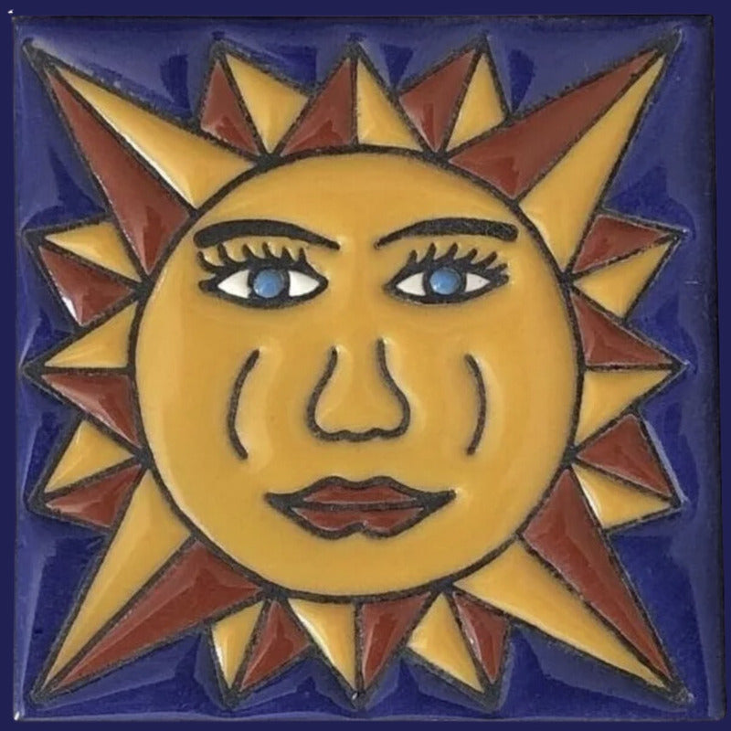 Mural 49pz Azulejo Artesanal Tipo Talavera Relieve #m049-01