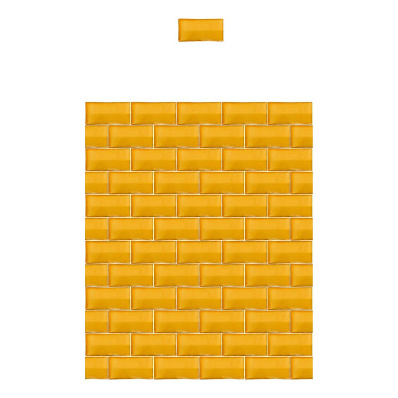 Azulejo 5cmx10cm Artesanal Talavera Liso 200pz Amarillo S/bl