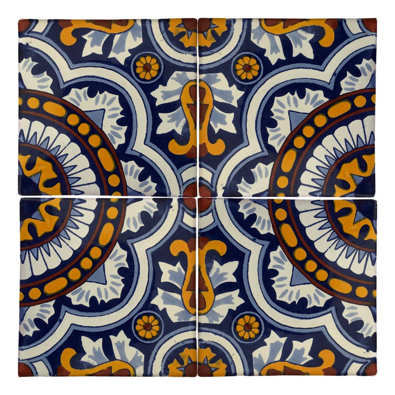 Azulejo 10.5cm Artesanal Tipo Talavera Liso 90pz #acln-29