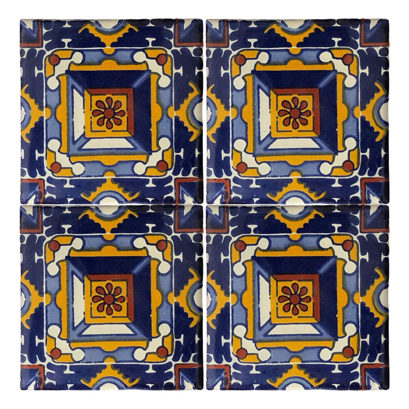 Azulejo 10.5cm Artesanal Tipo Talavera Liso 90pz #acln-21