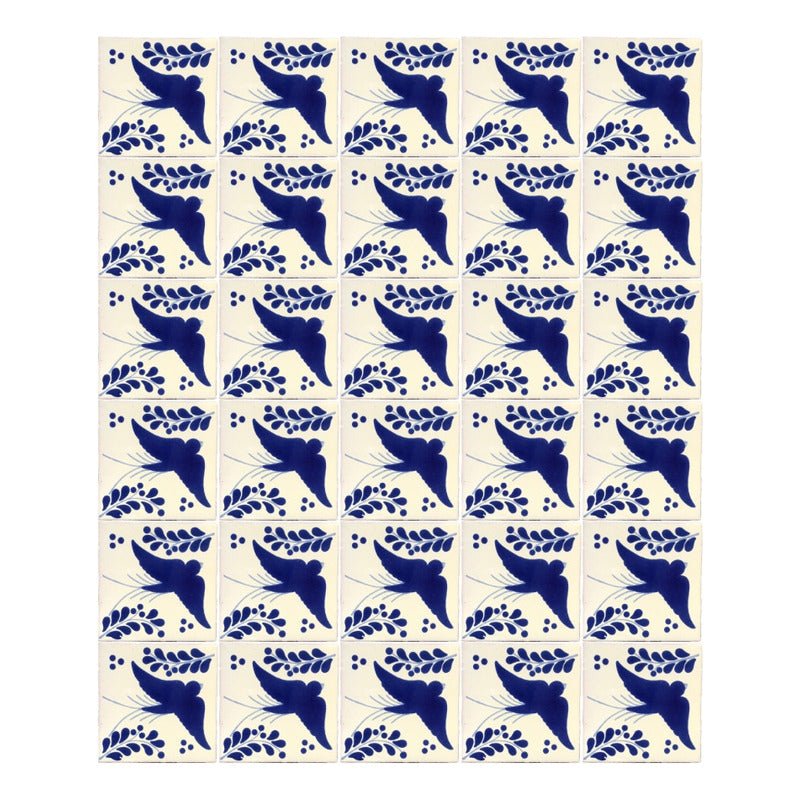 Azulejo 10.5cm Artesanal Tipo Talavera Liso 90pz #acls-131