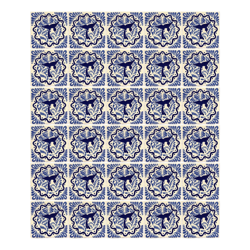 Azulejo 10.5cm Artesanal Tipo Talavera Liso 90pz #acls-126