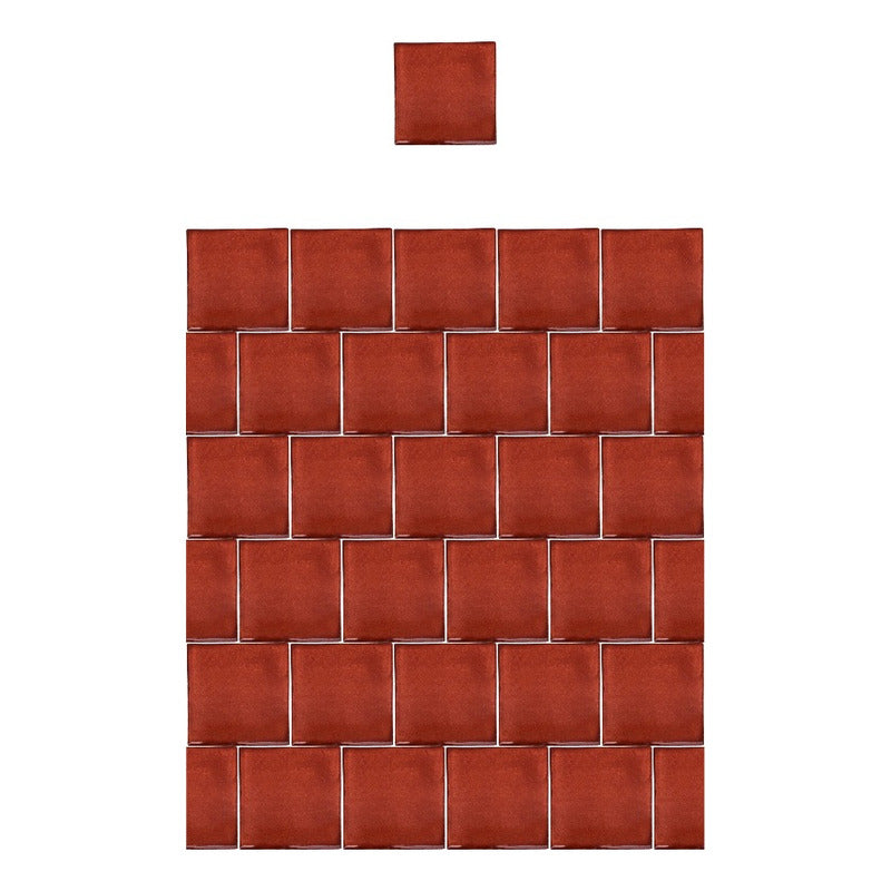 Azulejo 15.5cm Artesanal Talavera Liso 44pz Colores Terracota Sobre Blanco