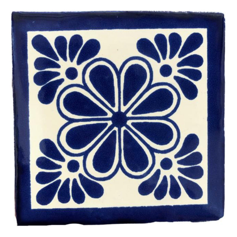 Azulejo 10.5cm Artesanal Tipo Talavera Liso 90pz #acls Acls-59