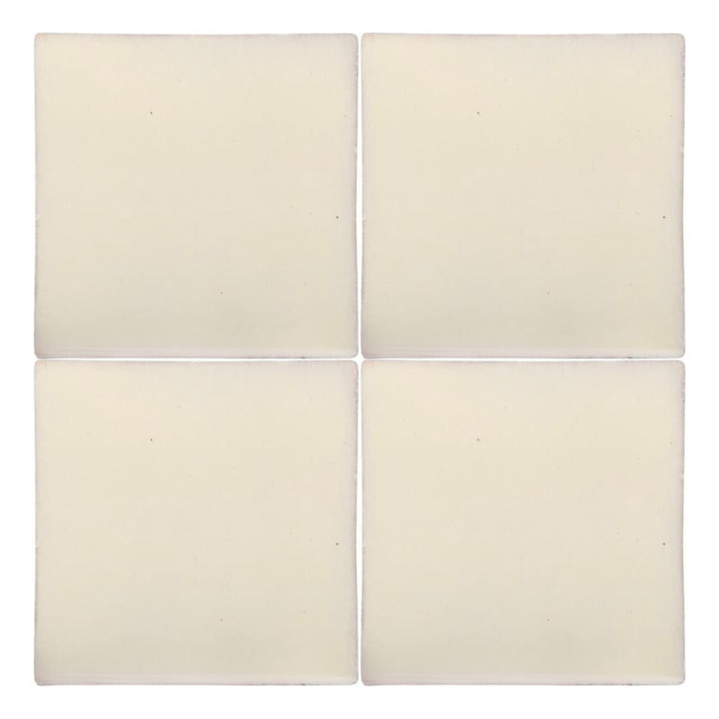 Azulejo 10.5cm Artesanal Tipo Talavera Liso 90pz Colores  Blanco Mexicano