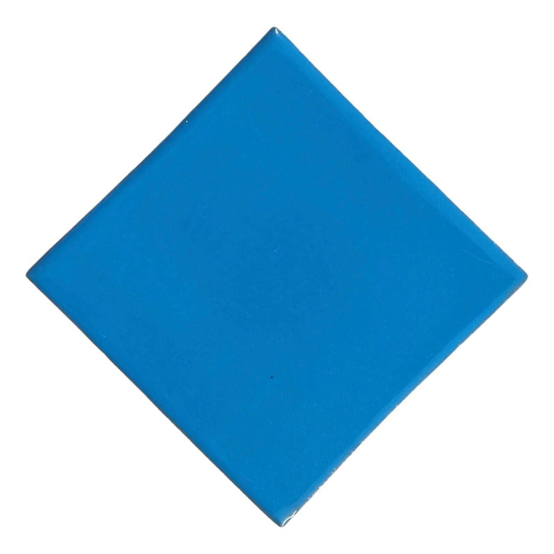 Azulejo 10.5cm Artesanal Tipo Talavera Liso 90pz Colores Azul Turquesa