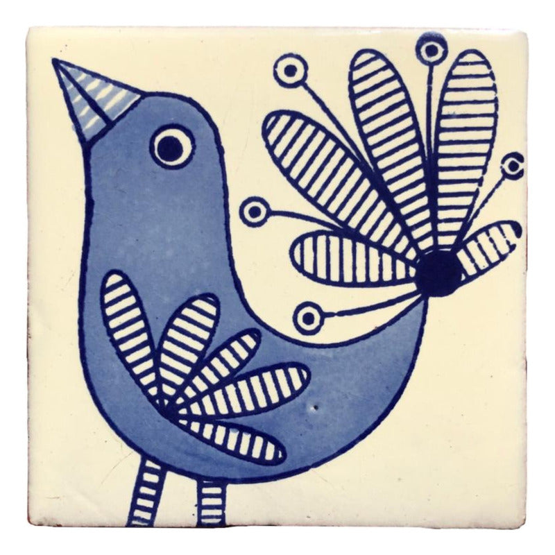 Azulejo 10.5cm Artesanal Tipo Talavera Liso 90pz #acls Acls-132