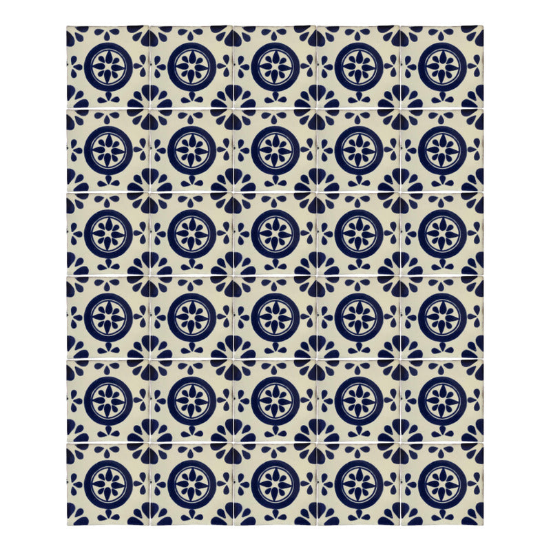 Azulejo 10.5cm Artesanal Tipo Talavera Liso 90pz #acls-50