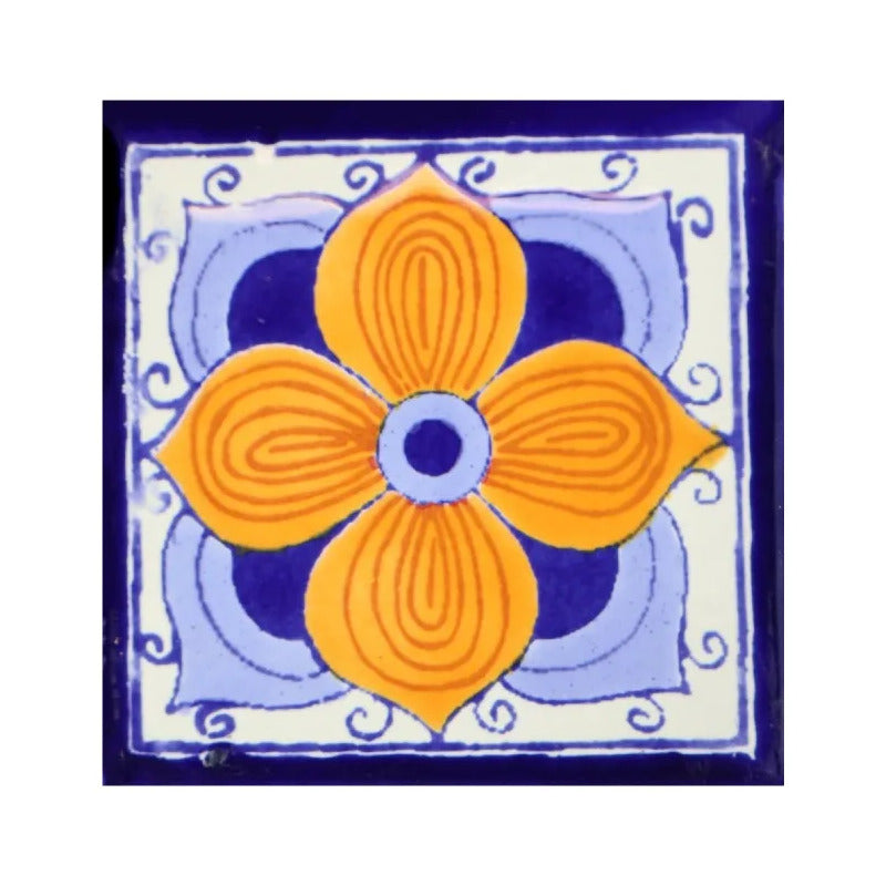 Azulejo Cerámico Artesanal 1m2  Alhambra 05 Blanco