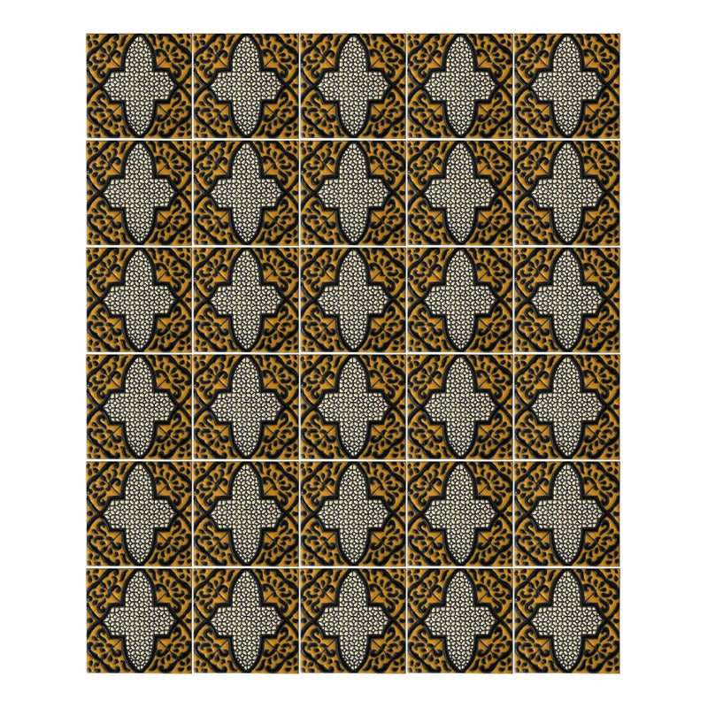 Azulejo 11cm Artesanal Tipo Talavera Relieve 90pz #acrs-35