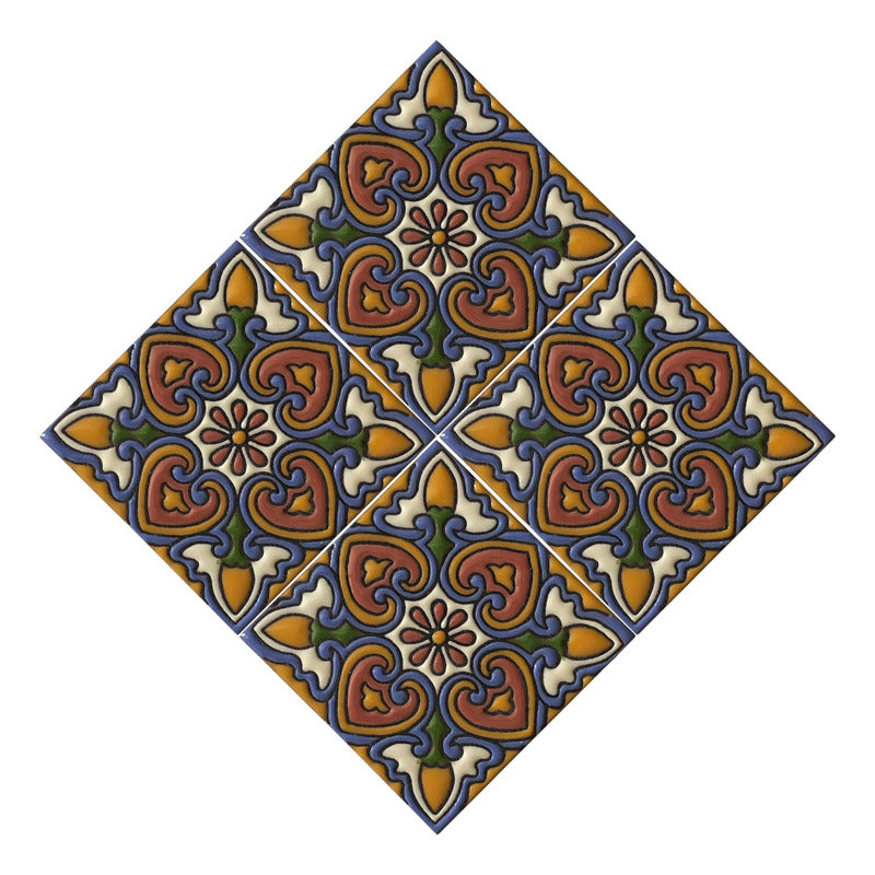 Azulejo Artesanal Tipo Talavera Relieve 90pz #acrs-11