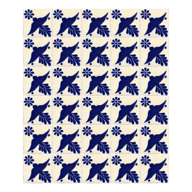 Azulejo 10.5cm Artesanal Tipo Talavera Liso 90pz #acls Acls-133