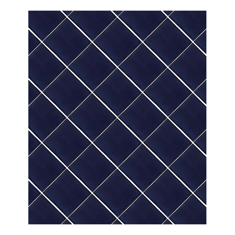 Azulejo 10.5cm Artesanal Tipo Talavera Liso 90pz Colores Azul Sobre Blanco