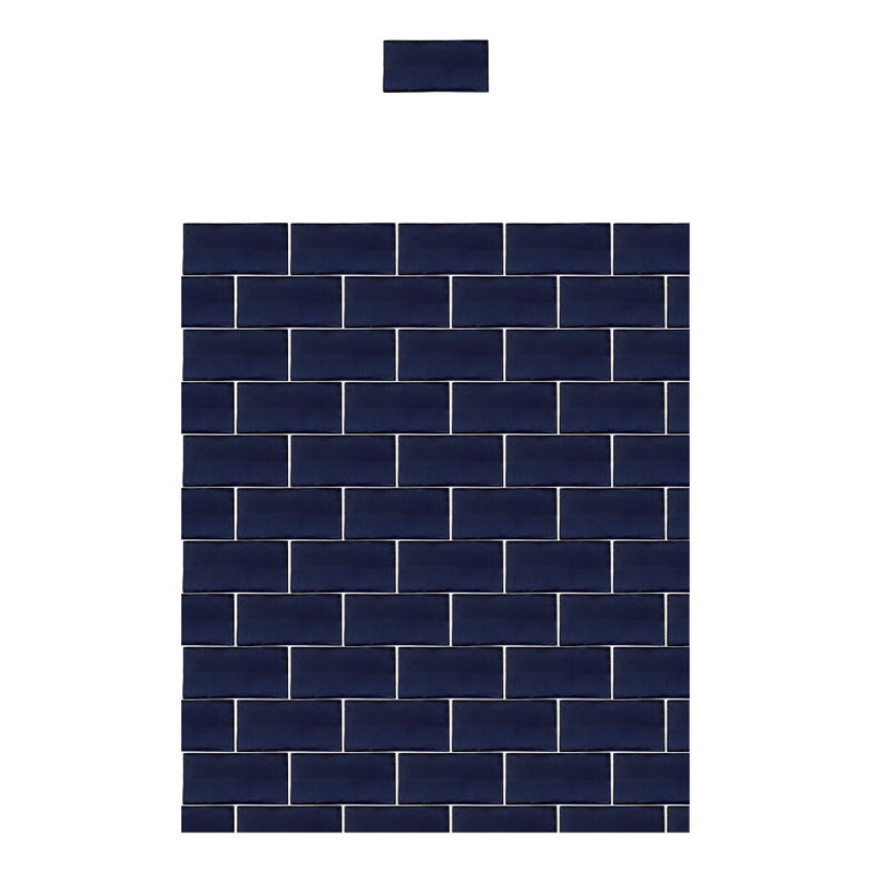 Azulejo 5cmx10cm Artesanal Talavera Liso 200pz Azul S/blanco