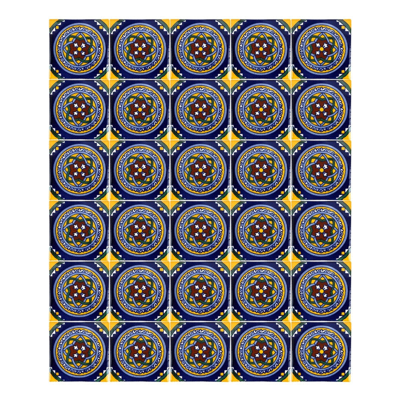 Azulejo 10.5cm Artesanal Talavera Liso 90pz #acln-51