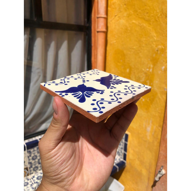 Azulejo 10.5cm Artesanal Tipo Talavera Liso 90pz #acls-130