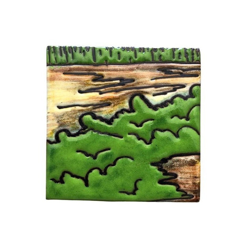 Mural 35pz Azulejo Artesanal Tipo Talavera Relieve #m035-25