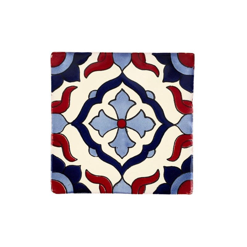 Azulejo 10.5cm Artesanal Tipo Talavera Liso 90pz #acln-48