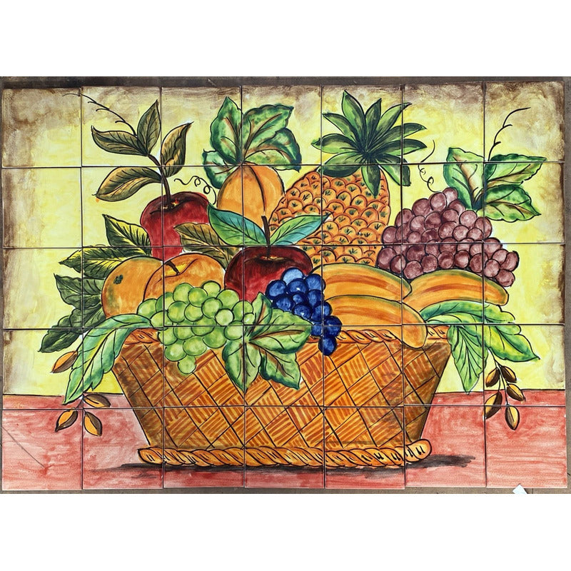 Mural 35pz Azulejo Artesanal Tipo Talavera Liso #m035-97 M035-97.03