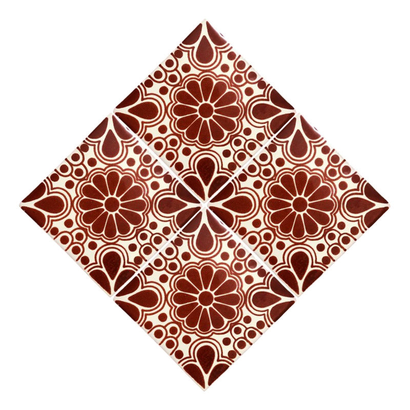 Azulejo 10.5cm Artesanal Tipo Talavera Liso 90pz #acls Acls-76