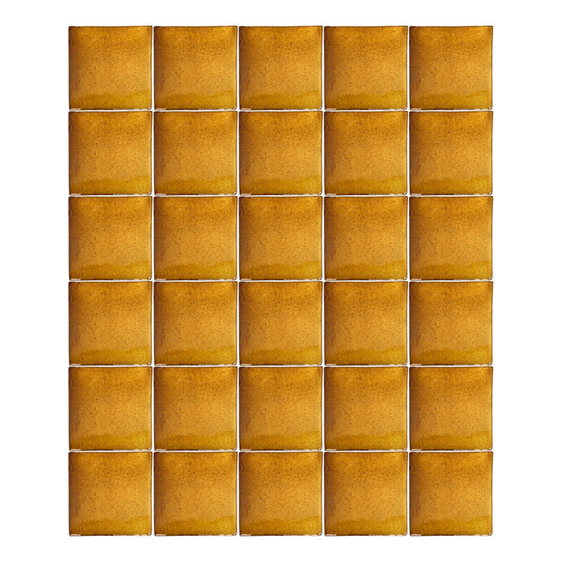 Azulejo Artesanal Talavera Liso 90pz Colores Oro Viejo