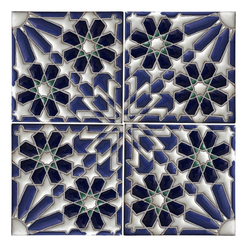 Azulejo 11cm Artesanal Talavera Relieve 90pz #acrs-25