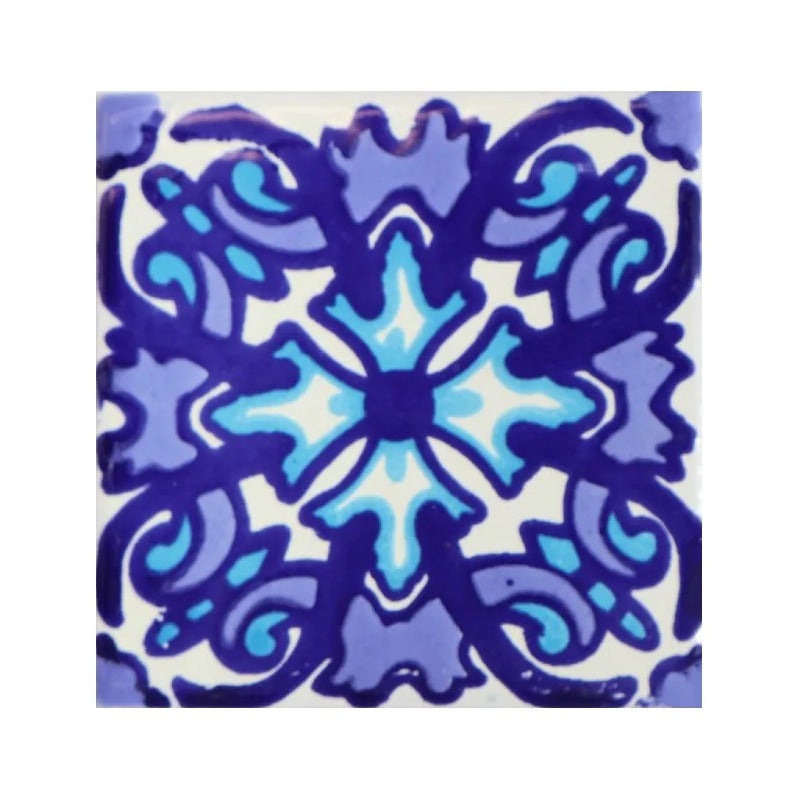 Azulejo Cerámico Artesanal 1m2  Alhambra 13 Blanco