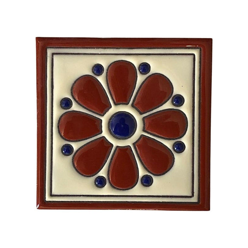 Azulejo 11cm Artesanal Tipo Talavera Relieve 30pz #acrs Acrs-04