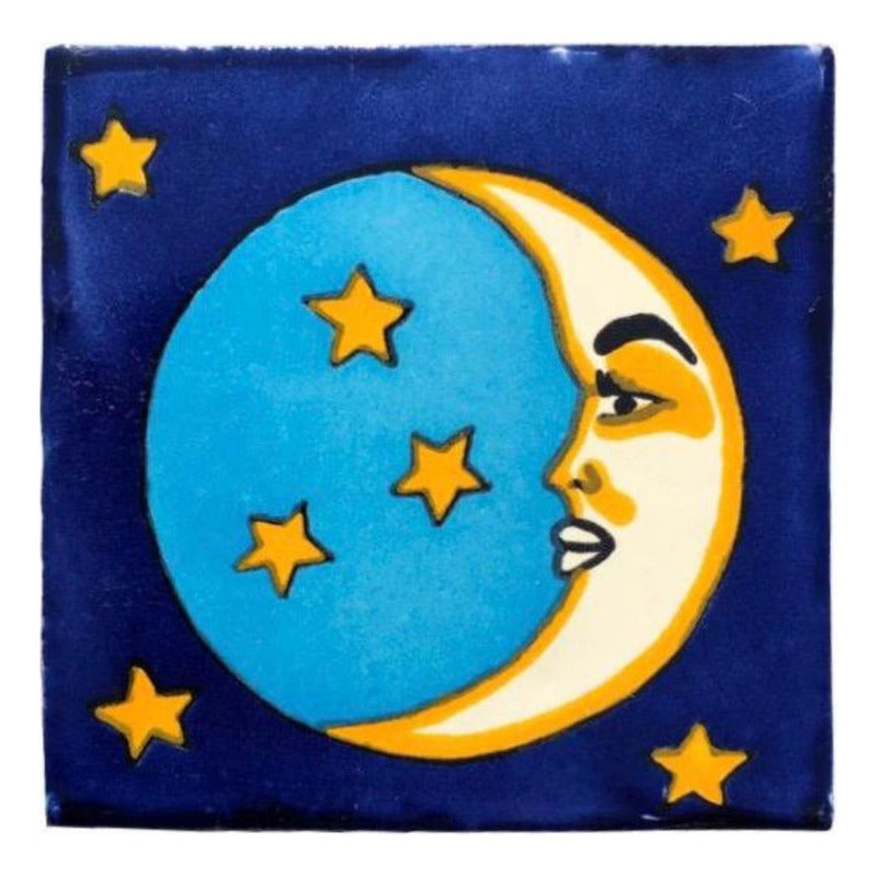 Azulejo 10.5cm Artesanal Talavera Liso 90pz #acln-16