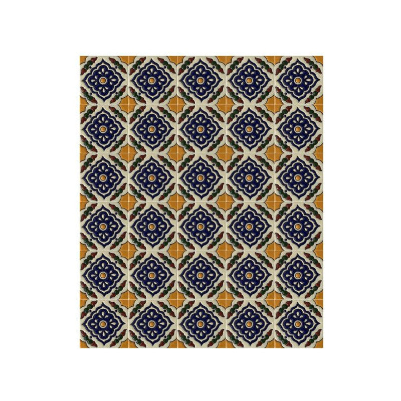 Azulejo Artesanal Tipo Talavera Relieve 90pz #acrs-14