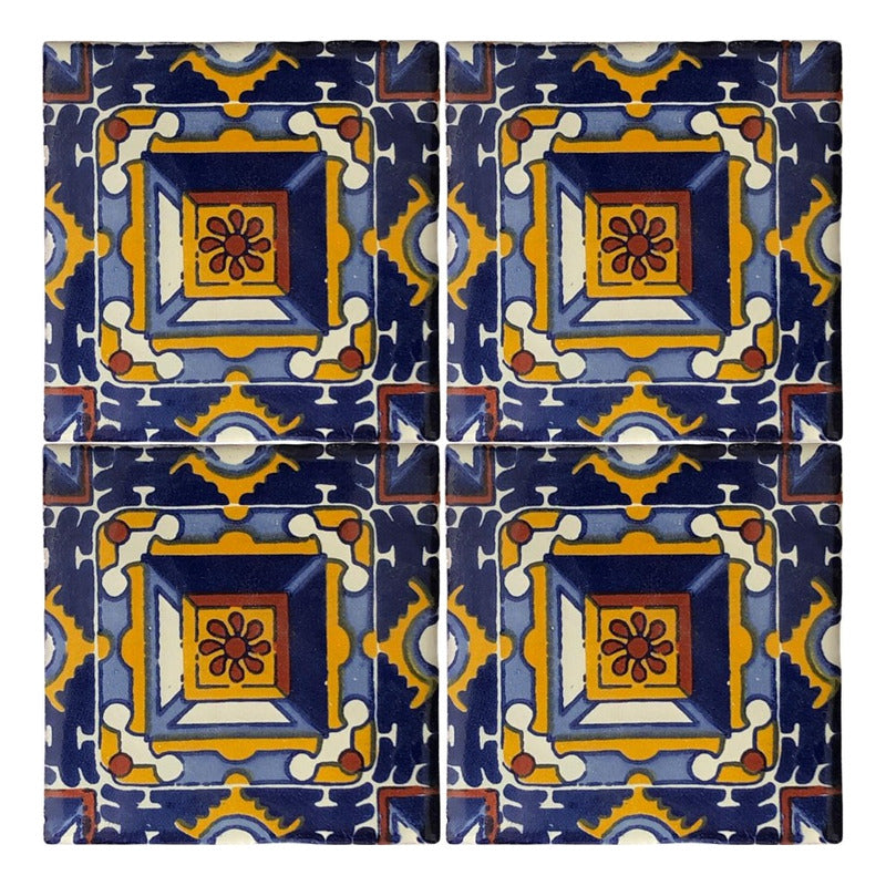 Azulejo 10.5cm Artesanal Talavera Liso 90pz #acln-21