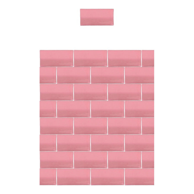 Azulejo 7.5cmx15.5cm Artesanal Talavera Liso 86pz Rosa 64