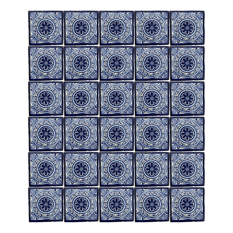 Azulejo 10.5cm Artesanal Talavera Liso 90pz #acls-83