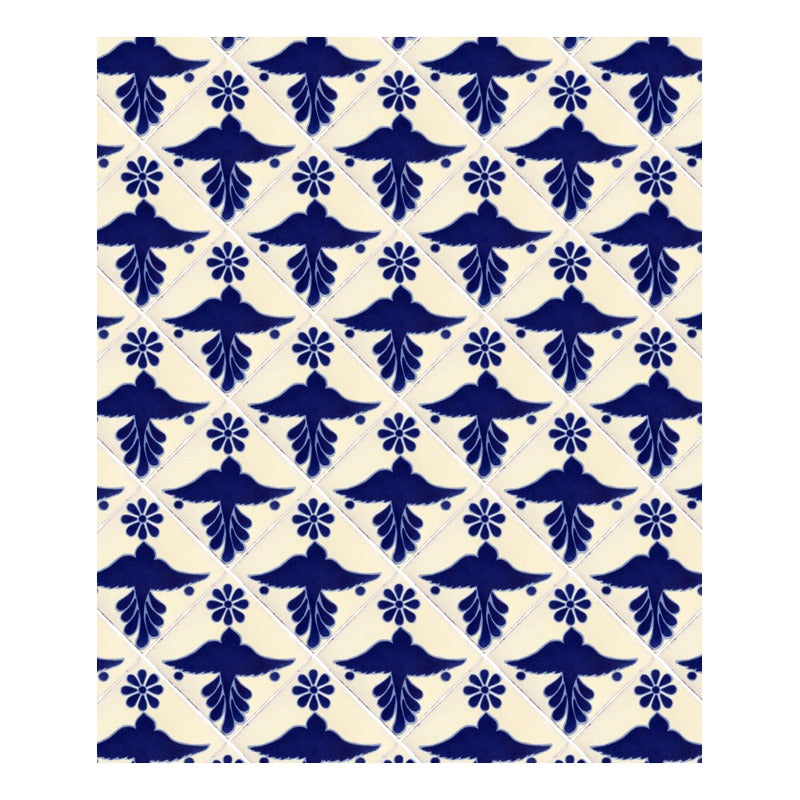 Azulejo 10.5cm Artesanal Tipo Talavera Liso 90pz #acls-133
