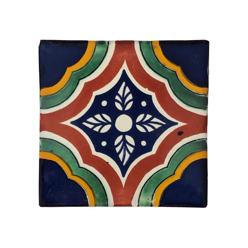 Azulejo 10.5cm Artesanal Tipo Talavera Liso 90pz #acln Acln-40