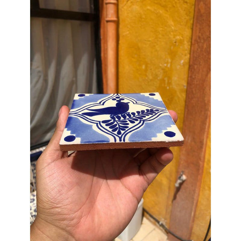 Azulejo 10.5cm Artesanal Tipo Talavera Liso 90pz #acls Acls-123