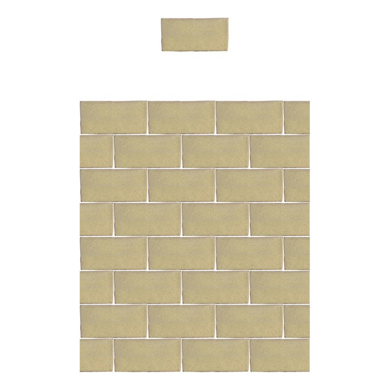 Azulejo 7.5cmx15.5cm Artesanal Talavera Liso 86pz Capuchino