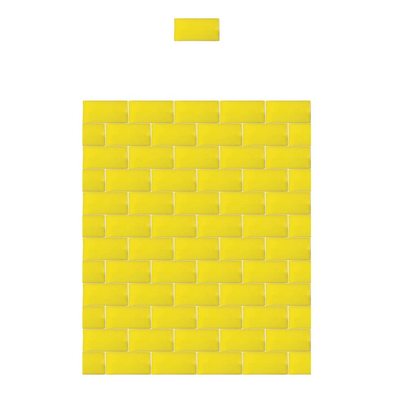 Azulejo 5cmx10cm Artesanal Talavera Liso 200pz Amarillo Cana