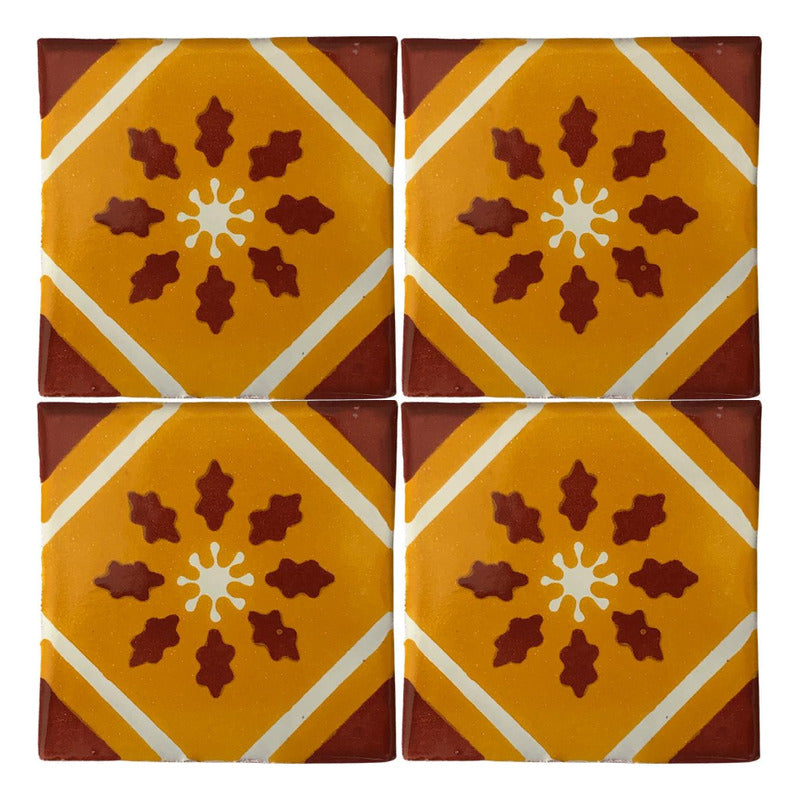 Azulejo 10.5cm Artesanal Tipo Talavera Liso 90pz #acls Acls-81