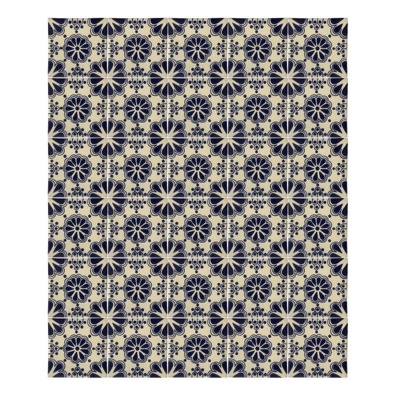 Azulejo 10.5cm Artesanal Tipo Talavera Liso 90pz #acls Acls-46