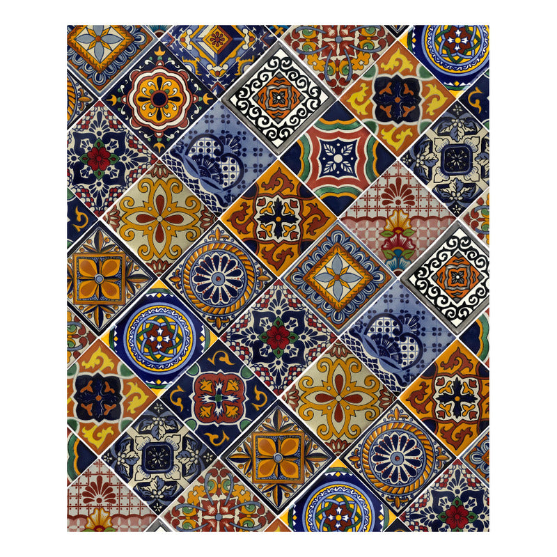 Azulejo 10.5cm Artesanal Tipo Talavera Liso 90pz Surtido N28