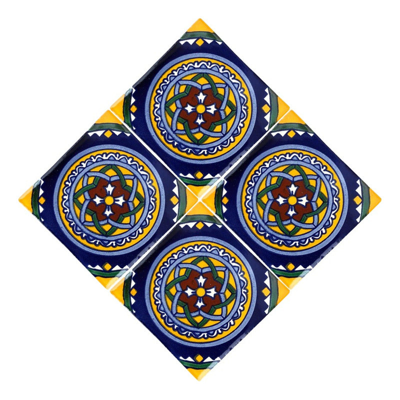 Azulejo 10.5cm Artesanal Talavera Liso 90pz #acln-51