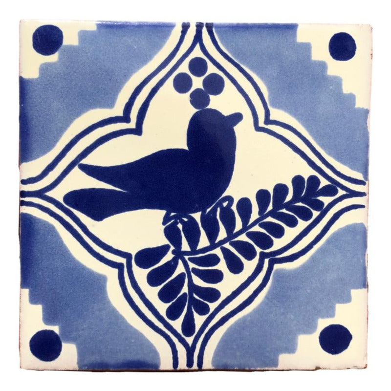 Azulejo 10.5cm Artesanal Tipo Talavera Liso 90pz #acls Acls-123