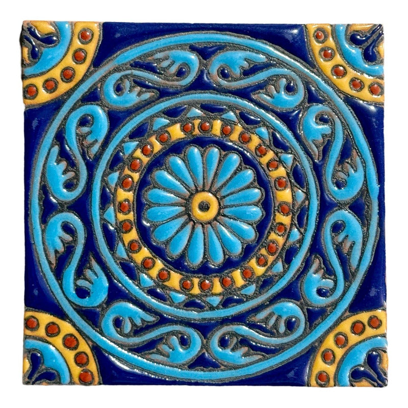 Azulejo Artesanal Tipo Talavera Relieve 90pz #acrs-01