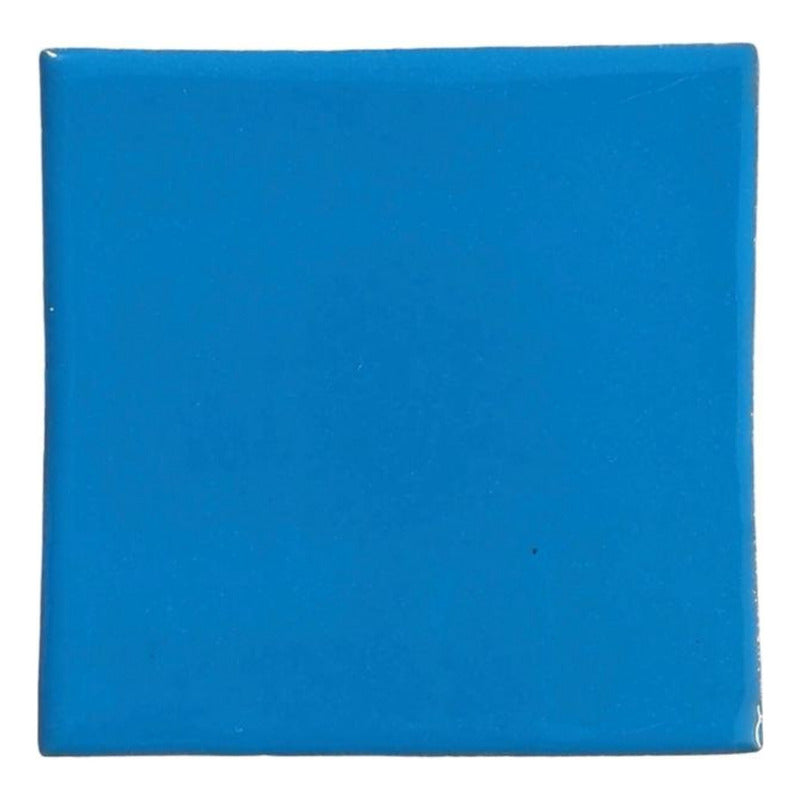 Azulejo 10.5cm Artesanal Talavera Liso 90pz Colores Azul Turquesa