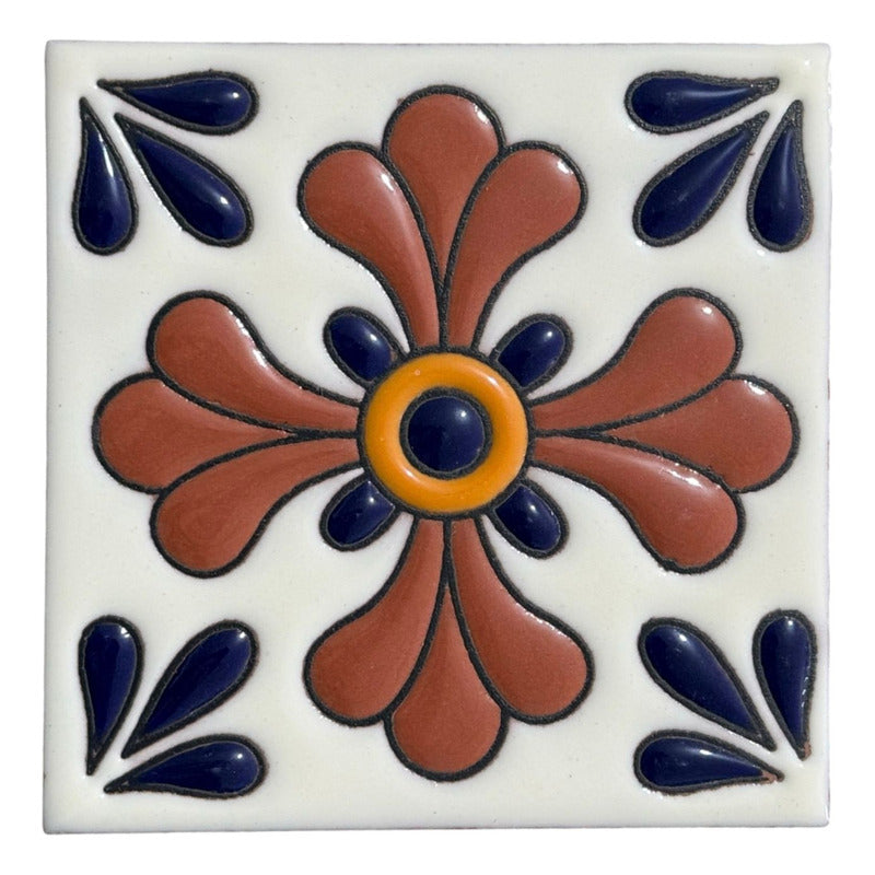 Azulejo Artesanal Tipo Talavera Relieve 90pz #acrs-12
