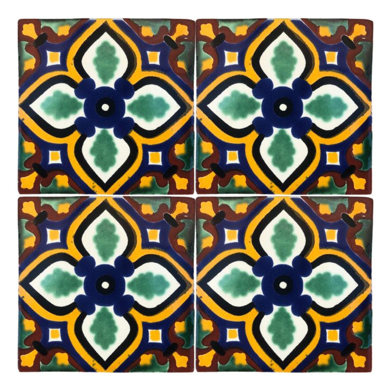 Azulejo 10.5cm Artesanal Tipo Talavera Liso 90pz #acln-46
