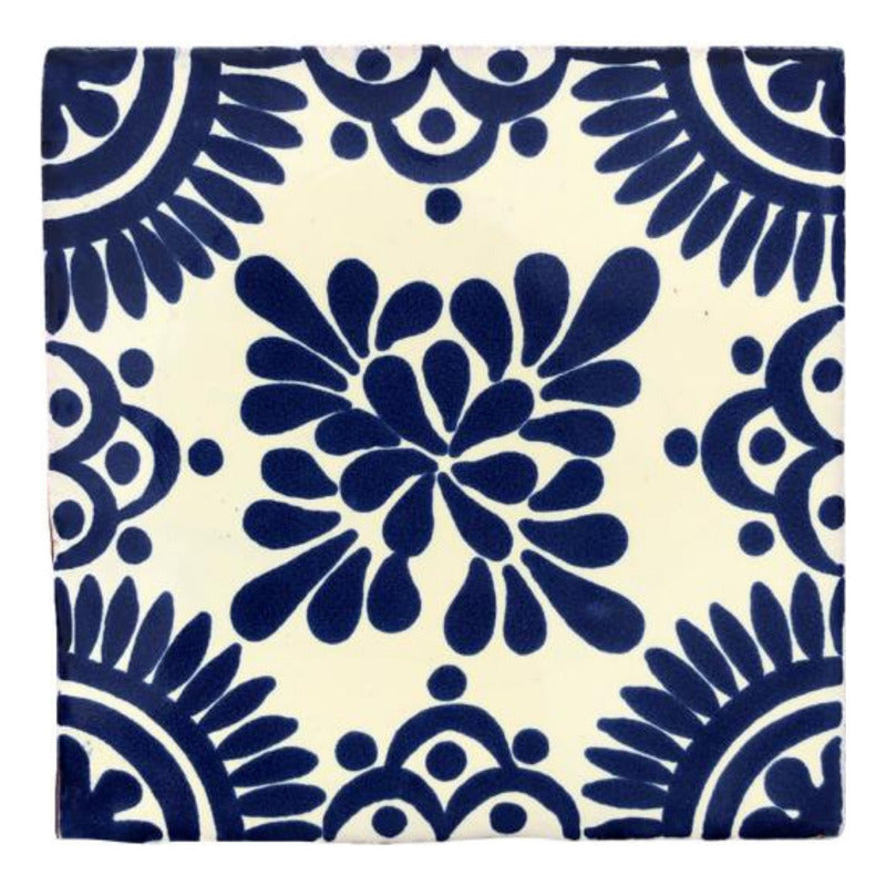 Azulejo 10.5cm Artesanal Tipo Talavera Liso 90pz #acls Acls-60